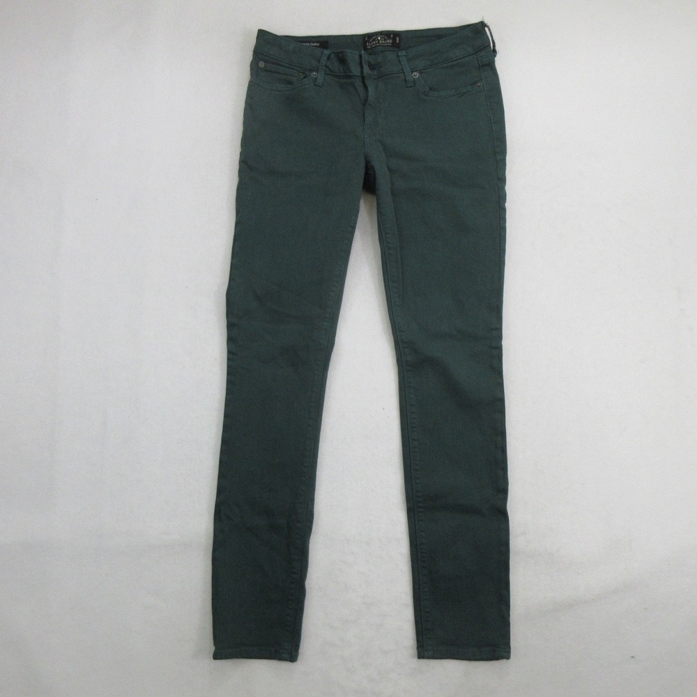 Lucky Brand Women's Jeans Size 6 Lolita Skinny Dark Green Stretch Cotton Blend